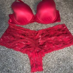 Victoria’s Secret body by Victoria matching bra and panty set.  38d and Large